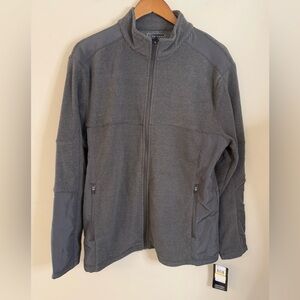 PGA Tour Charcoal Gray Fleece Lined Zip Up Performance Jacket SZ M